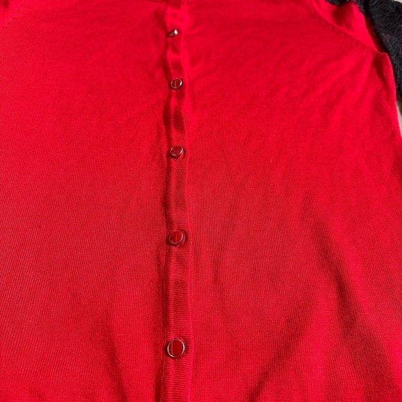Hannah Rose Red and Black Cardigan Sweater - Picture 6 of 8
